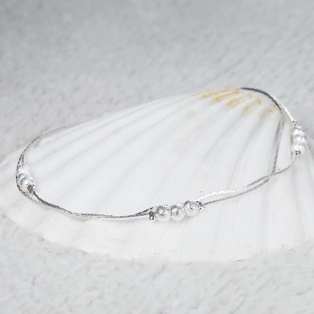 Fashion Jewelry Plated Silver Anklets High Quality Ankle Bracelet Factory Price Fine Jewelry 10 inch Anklet  MDA022 image 5