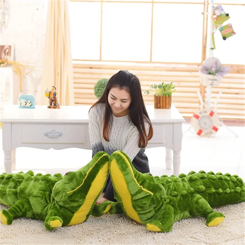 Cartoon One Piece Large Crocodile Stuffed Plush Toy Super Soft PP Cotton Crocodiles Pillow Cushion Kids Adult Toys 4 Size