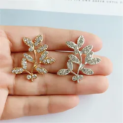 50pcs/lot 30*32mm Gold Color Crystal Leaf Branch Charm Branch Pendant DIY for Handmade Wedding Jewelry Making Wholesale