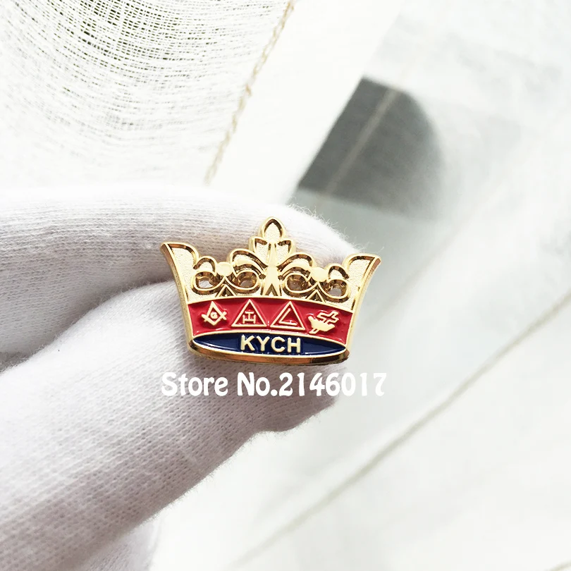 Масонский командир рыцаря KYCH Court of Honor, брошь на лацкане, буква Masons внутри, корона, сувенирные значки, изделия из металла