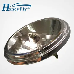 HoneyFly 하이 퀄리티 알루미늄 웜 화이트 할로겐 램프 전구, AR111 G53, 12V, 50W, 75W, 100W, 8/24/45 빔 앵글