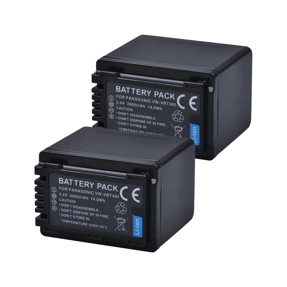 

Tectra 2PCS VW-VBT380 VW VBT380 3900mAH Camera Battery for Panasonic HC-V180GK HC-V380GK HC-V380 HC-WX970GK HC-W580GK HC-W580MGK