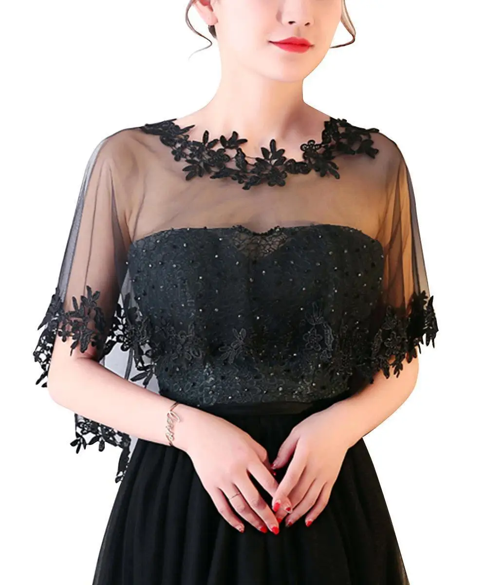 Multi-color Lace Bolero Wraps Women Bridal Cape Lace Female Shawl Evening Party Capes Short Bridal Wrap Wedding Accessories