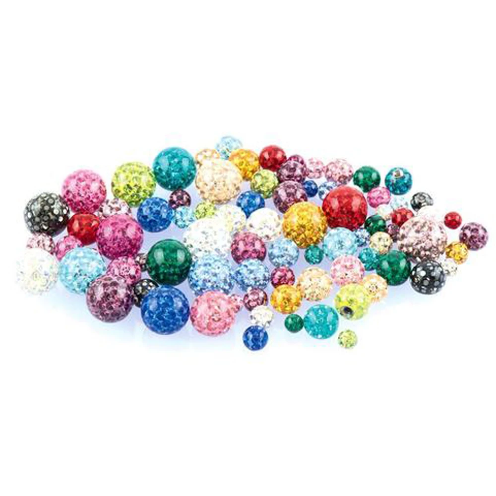 Epoxy Coated Ferido Multi CZ Crystal Loose Ball Body Piercing Replacements Accessories for Tongue Ring Labret Lip Ear Jewelry