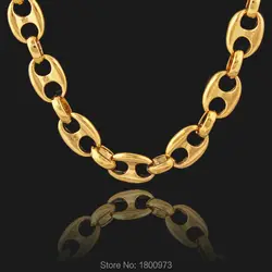 New Unique Heavy Individuality Necklace  Gold Color Men Jewelry Necklace 0.36inches18inches Chokers Necklace Wholesale