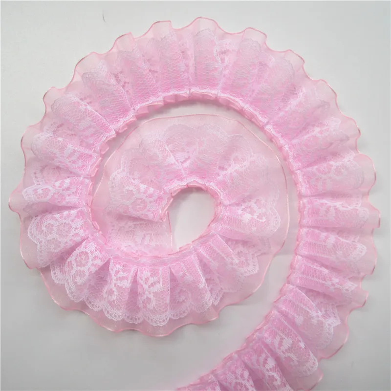 4cm Pleated Organza Lace Trim Ribbon for Dress – 2 Yards