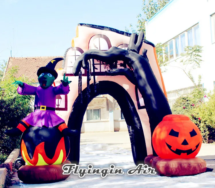 

Customized 4m*3.5m Halloween Inflatable Pumpkin Arch Blow Up Entrance Tunnel For Store Outdoor And Indoor Decoration