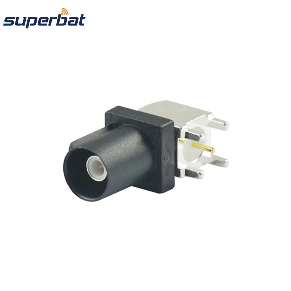 

Superbat 10pcs Fakra A Black/9001 Male PCB Mount Angled RF Coaxial Connector for Radio with Phantom Supply