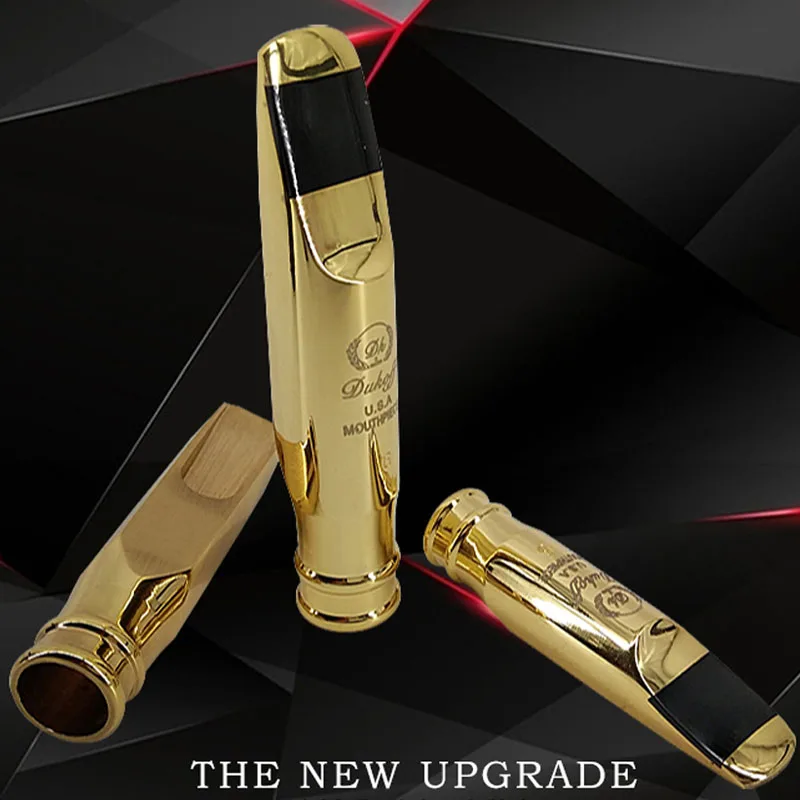 

Professional Brand New Tenor Soprano Alto Saxophone Metal Mouthpiece Gold Lacquer Mouthpiece Sax Dukoff Mouth Pieces Size 56789