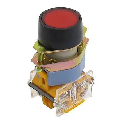 DPST 1NO 1NC Momentary Red Button AC 660V 10A 4mm Thread Pushbutton Switch