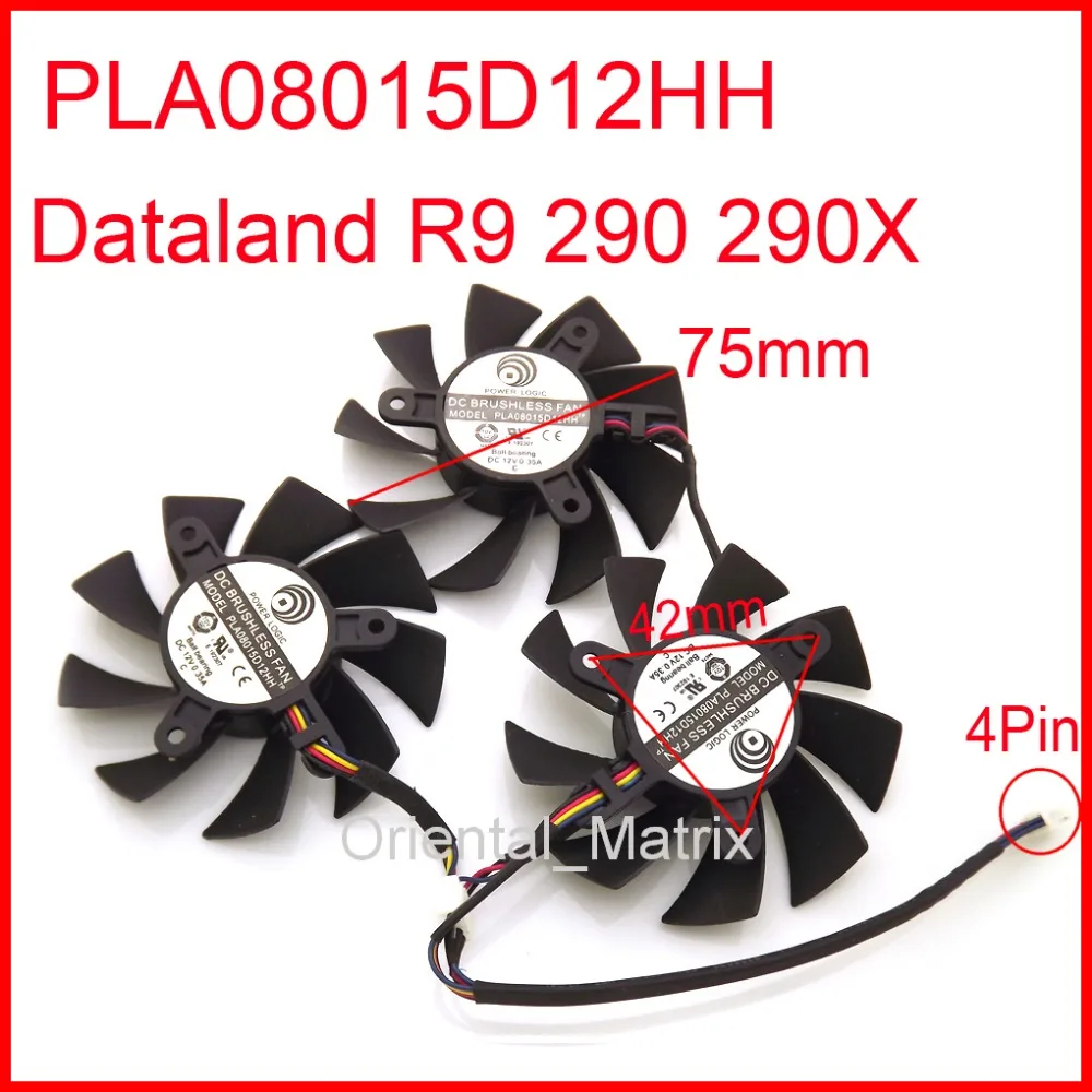 

3 шт./партия, кулер для видеокарты Dataland R9 290X 290 4G