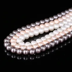 Natural Fresh Water Shell Simulated Pearl Beads for Jewelry Making, DIY Bracelet, Necklace Strand, 6mm, 8mm, 10mm, Wholesale