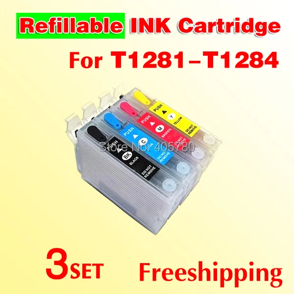

wholesale 3set T1281 T1282 T1283 T1284 refillable ink cartridge compatible for SX420W SX425W SX435 445 +