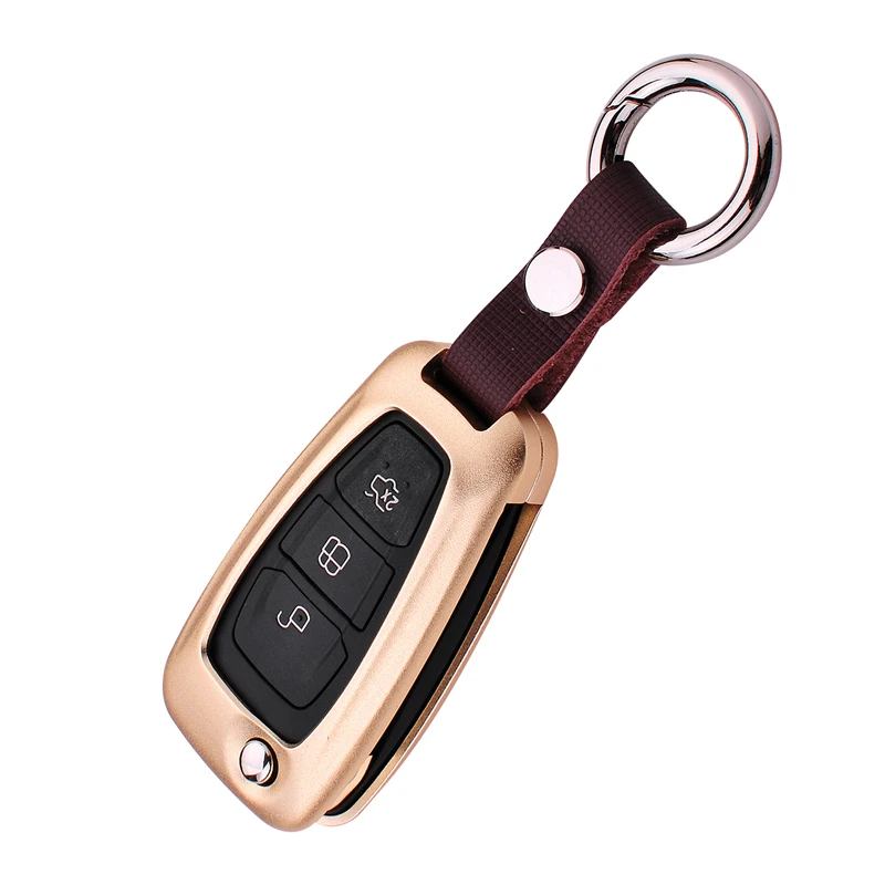 

LUNASBORE Aluminum Alloy Car key shell key case protect For Ford Focus 2 3 Kuga Mondeo EcoSport Mondeo accessories