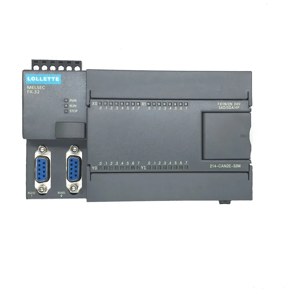 

FX1N FX2N 32MR 3AD 2DA PLC Controller 16DI 16DO, RS485 Modbus RTU for GX