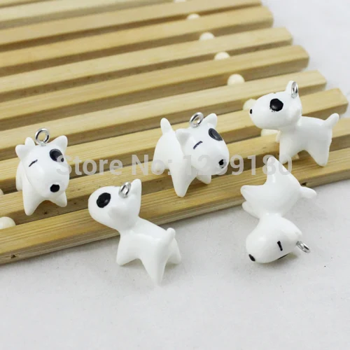 Fashion Resin Cute Animal Dog Pendants Charms For Children Jewelry Necklace Earrings DIY Making Accessories 23x10mm 20pcs K00394