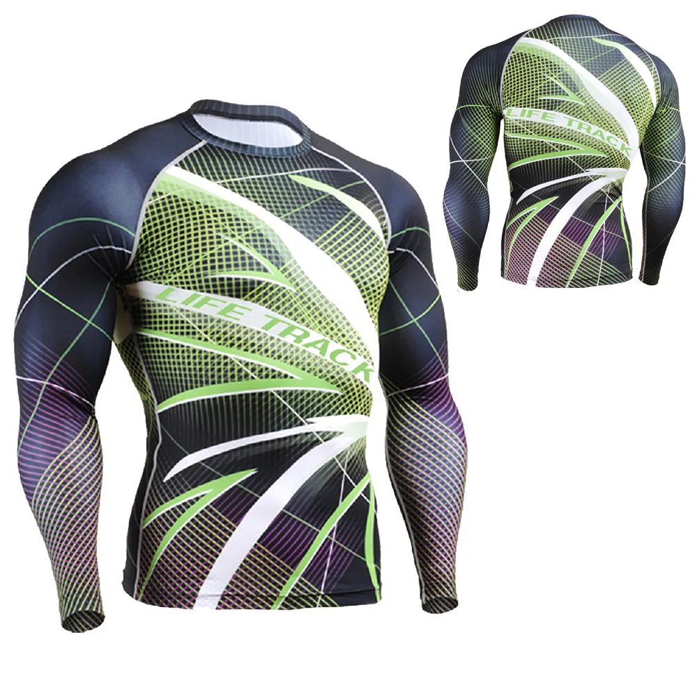 

Men`s Long Sleeve Second Skin Rash Guards Compression Tights Multi-use Quick Dry Fitness Bodybuilding Running Yoga Shirt S-4XL