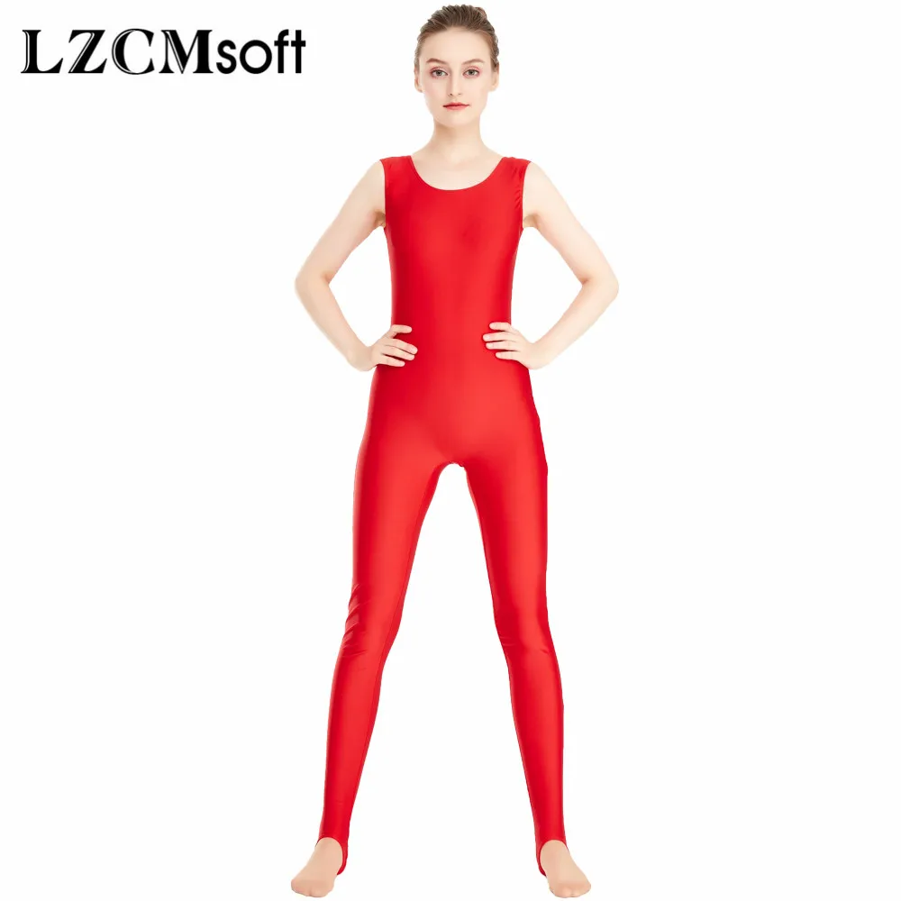 

LZCMsoft Womens Tank Unitard with Yoga Stirrups One Piece Tank Jumpsuit Rompers Adult Spandex Bodysuit Sport