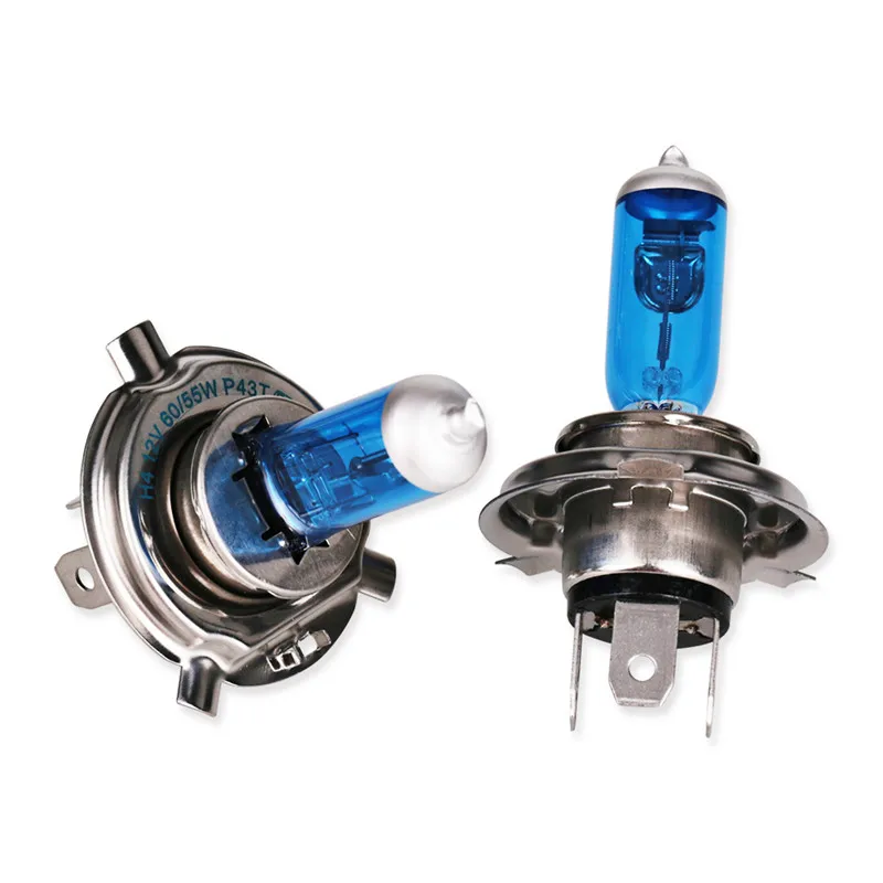 FISHBERG 2pcs Car Halogen Xenon Light Bulb High Low Beam H4 12V 60/55W P43T 9003 Super Xenon White 6000K Headlight Lamp