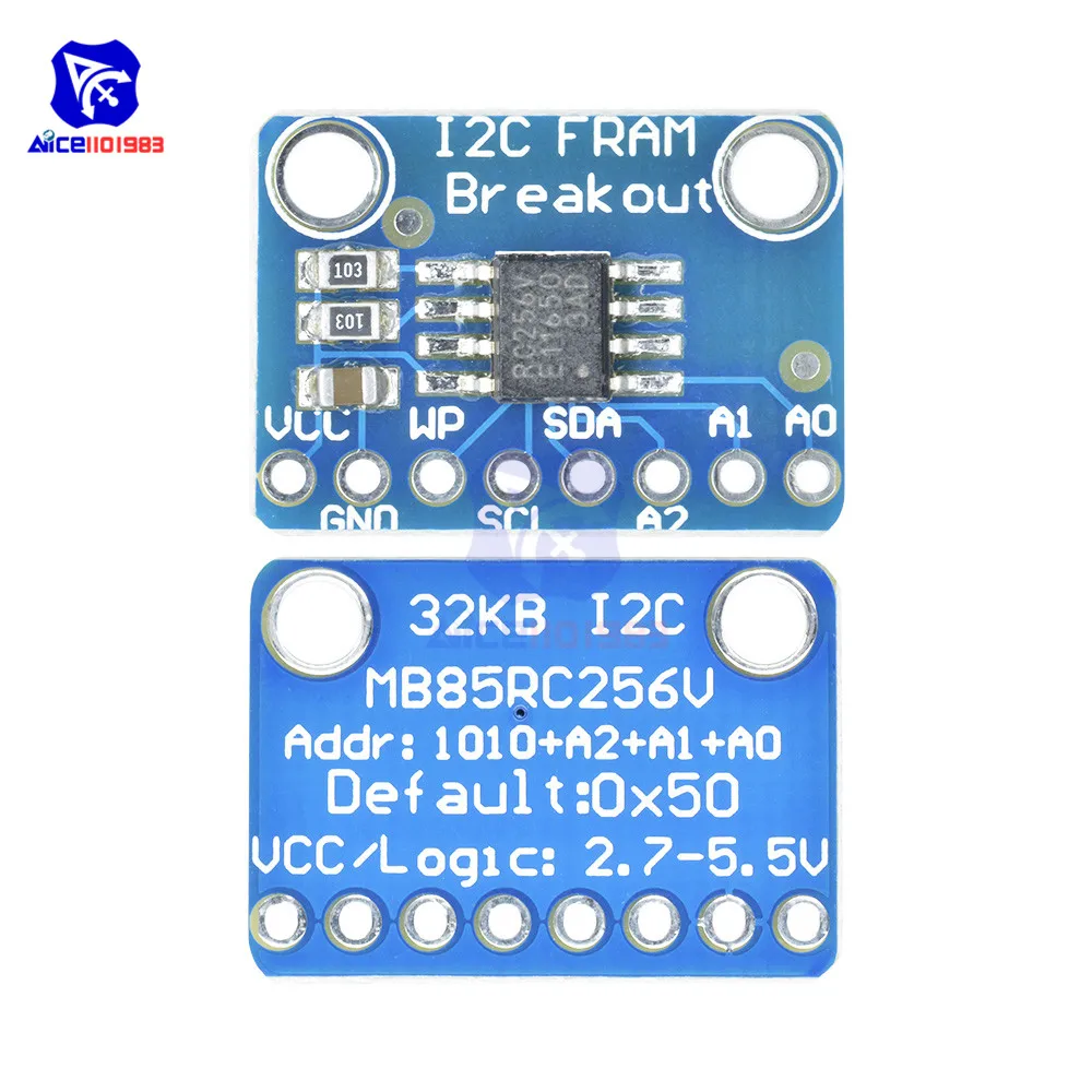 MB85RC256V I2C Non-Volatile Fram Breakout Module Development Tools 256KBit/32KByte for Low Power Data Loggers and Buffering Data