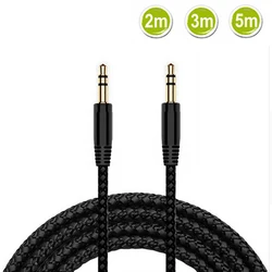 2m 3m 5m 3.5mm kabel Aux męski na 3.5mm Jack męski AUX Audio Stereo kabel słuchawek 3.5-mm Aux przewód Audio na słuchawka do telefonu