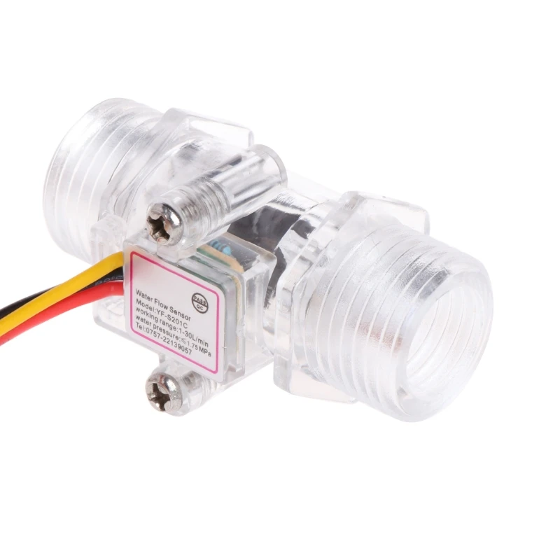 OOTDTY-Interruptor de Sensor de flujo de agua G1/2 ", medidor de efecto Hall, Control DC 5-15V