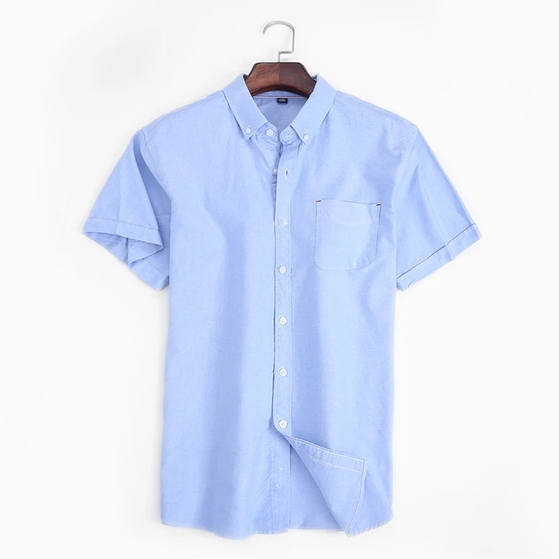 GREVOL Nam Mùa Hè Áo Sơ Mi Nút Cổ Ngắn Tay Oxford Áo 100% Cotton Công Sở Cổ Sơ Mi