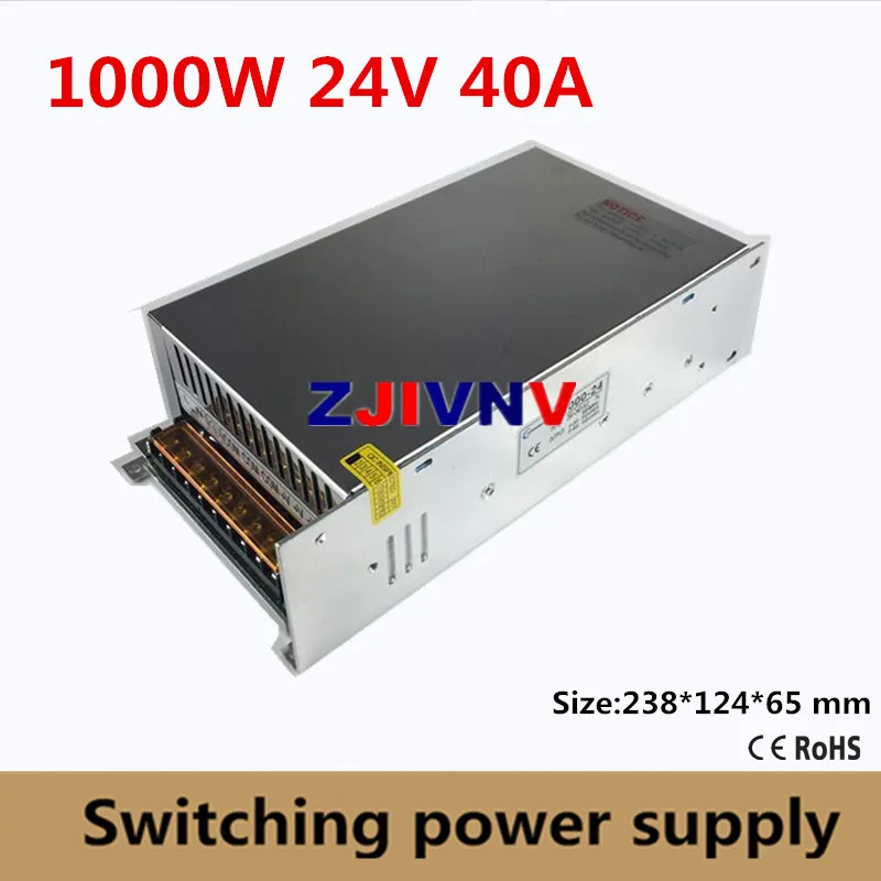 

Small Volume Single Output 1000W Switching Power Supply 24V 40A Transformer AC110V or 220V TO DC SMPS for LED Light CNC Stepper