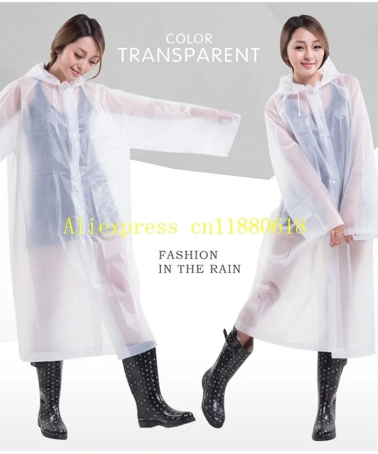 

100pcs/lot Fast Shipping Free Size EVA Long Raincoat Thick Rainwear Universal Rain Coat Waterproof Poncho Hiking Tour Raincoat