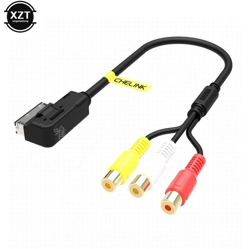 Adaptador de Cable auxiliar para coche, accesorio para VW, Audi AMI, A3, A4, A6, A7, A8, Q5, Q7, R8, AMI, MMI, RCA, 3RCA, DVD, vídeo, Audio, gran oferta, 1 unidad