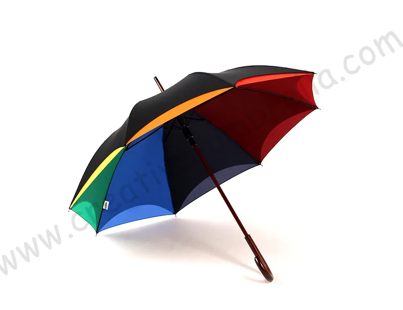 Lotus leaf rainbow wooden umbrellas 100%sunscreen formosa 210T pongee double layer long handle rotate rose flower shape parasol