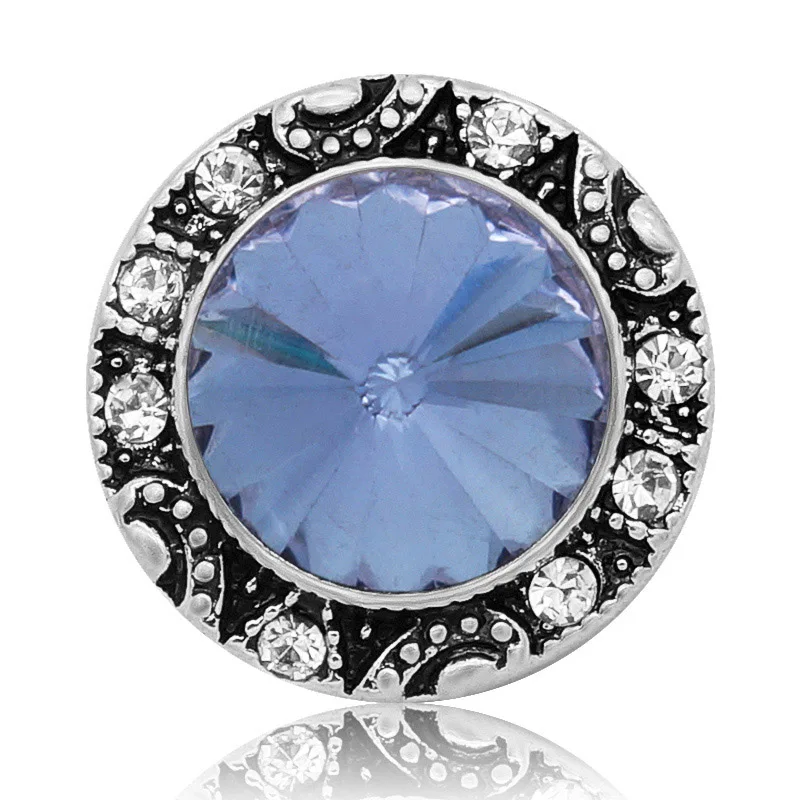 New KZ3137 Charming colorful Round rhinestone crystal 20MM snap buttons fit snap bracelet jewelry wholesale
