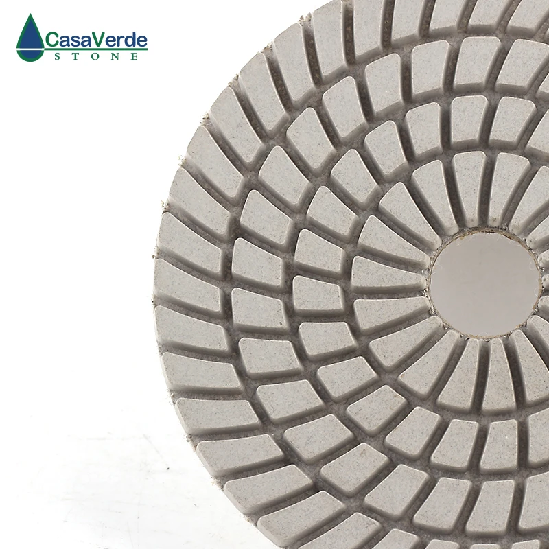 Casaverde Wet Black or White Buff Polishing Pad 4 inch 100mm Diamond Granite Polishing Pads for Granite and Marble Polish