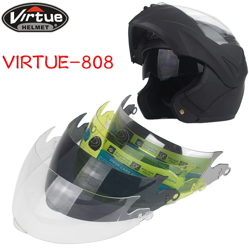 1 piece face shield for Full face motorcycle helmet visor replacement glasses Lens for VIRTUE-808