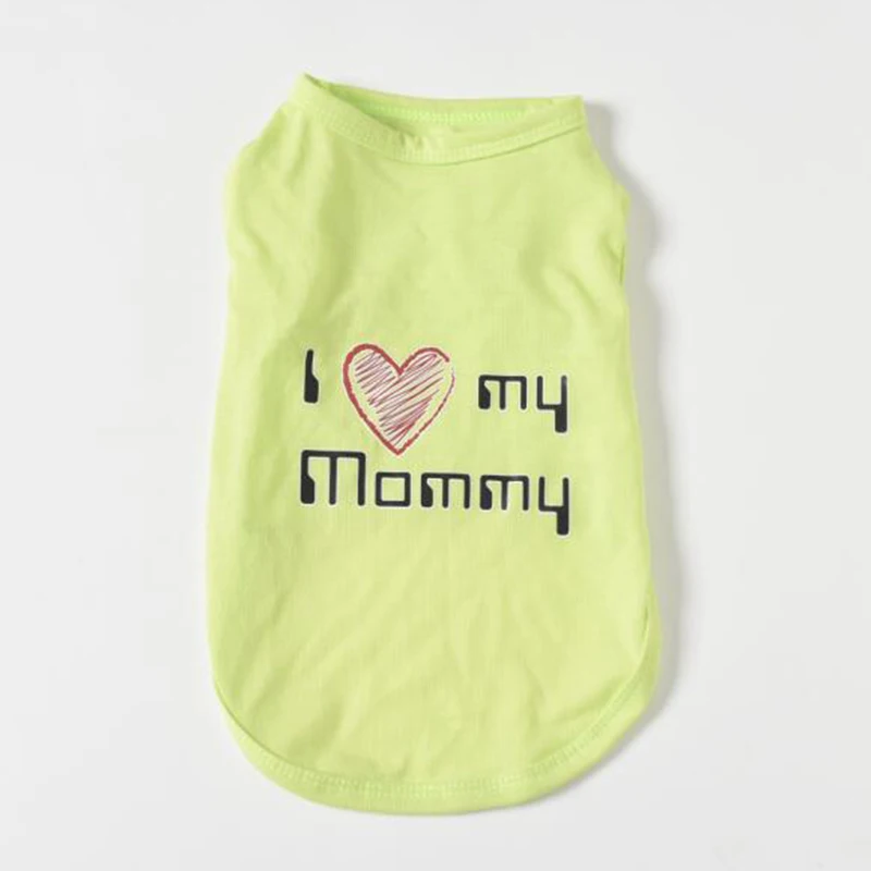 Lovely Mom Dad Pet Dog Clothes Summer Puppy Tshirt Vest for Small Dogs Shih Tzu Pug Shirts Wholesale Dog Clothing Pets Products