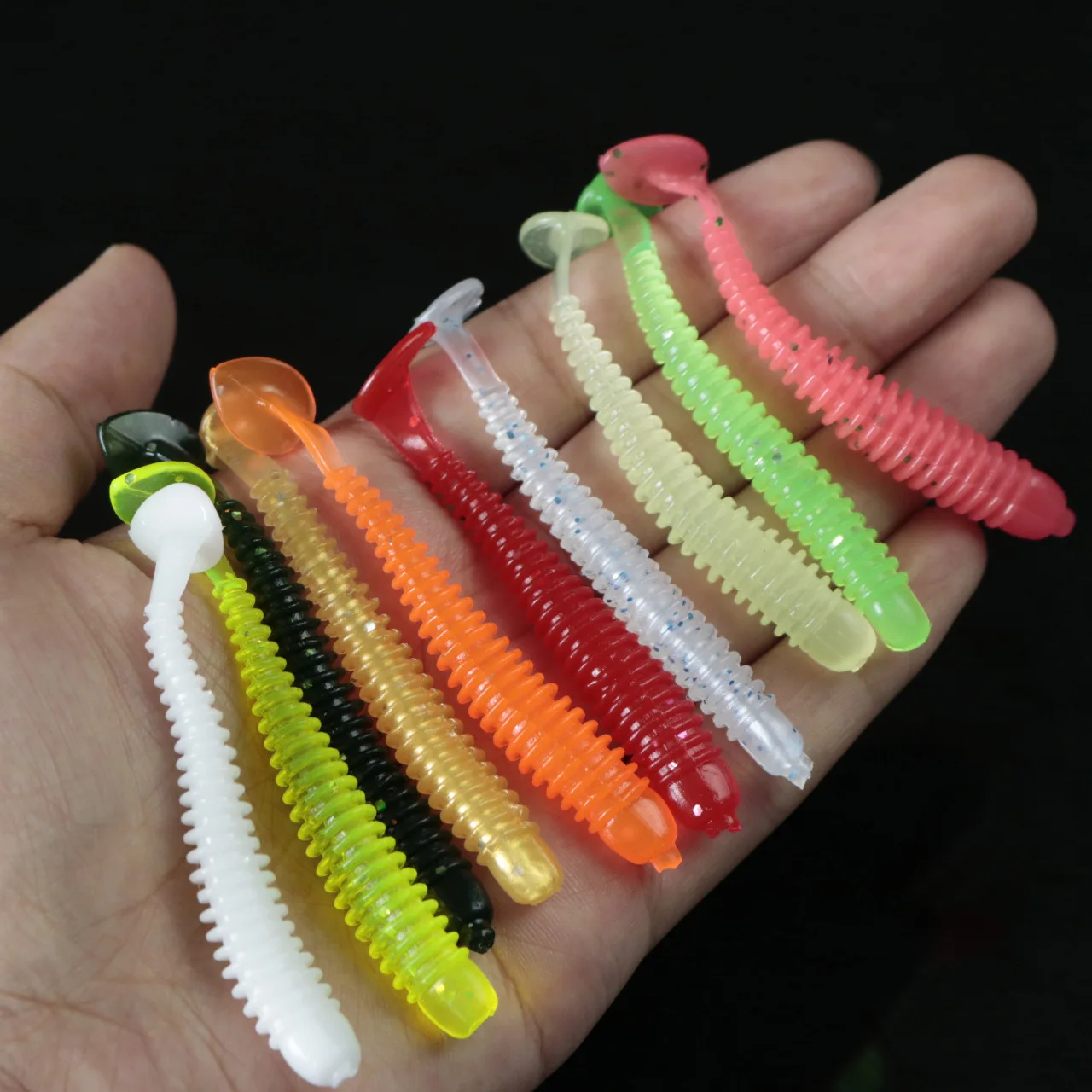 10 sztuk/partia połowów miękkie przynęty robak Grubs T ogon Wobblers sztuczne 5cm 6cm 7cm przynęty Jigging gumowe karpia ryby wędkarskiego