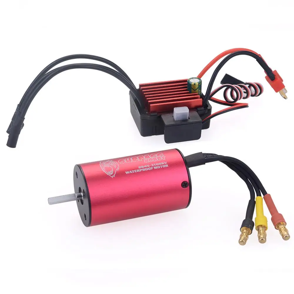 Surpass Hobby 2845 3100KV Waterproof Sensorless Brushless Motor with 35A Brushless ESC for 1:12 RC Car Model