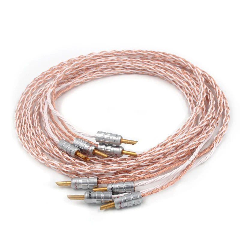 Pair yter 8TC 5N OCC red copper Speaker Cable Speaker wire with CMC banana plug