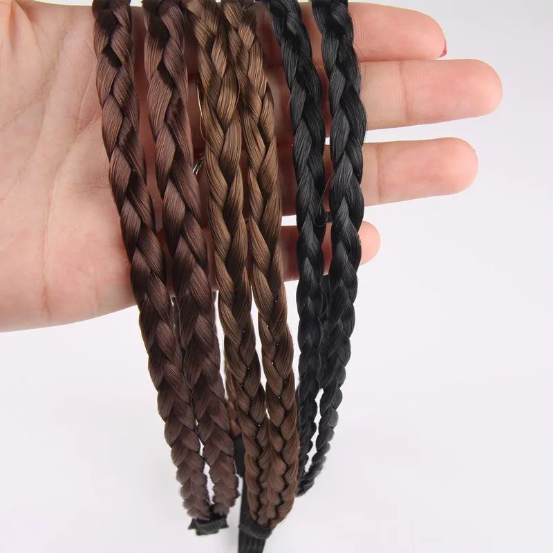 European and American fashion hair accessories personality double elastic twist braided wig braid headband hairband