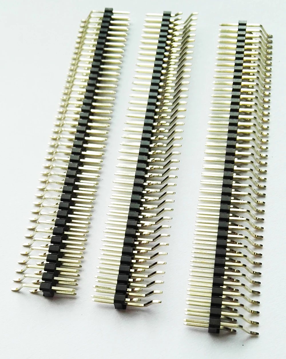 100Pcs 2.54mm Pin Header Right Angle SMT 1/2X40p L11mm Board spacer Double row single plastic Gold-plated