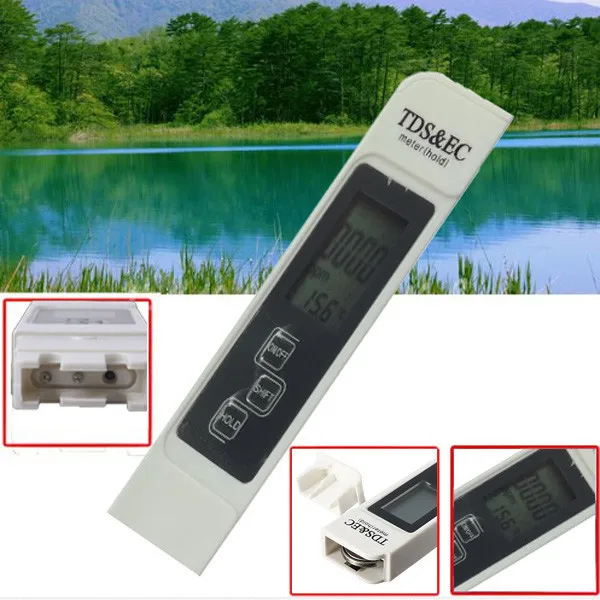 TDS EC Meter Temperature Tester pen 3 In1 Function Conductivity Water Quality Measurement Tool TDS&EC Tester 0-9990ppm