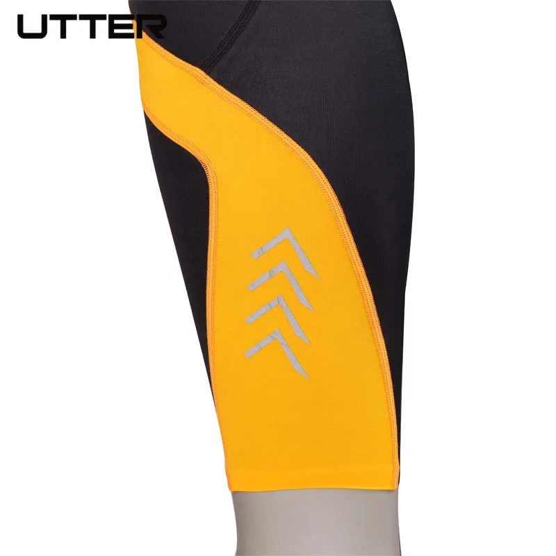 UTTER J6 uomo giallo stampa pantaloni a compressione sport collant da corsa Bodybuilding Leggings da Jogging Fitness palestra italia tessuto CVC