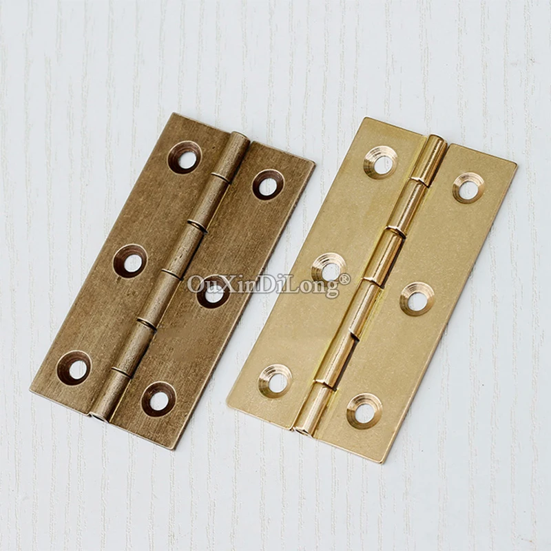 Brand New 20PCS Pure Brass Cabinet Hinges Wooden Cases Jewelry Gift Box Hinges Furniture Hinges w Screws