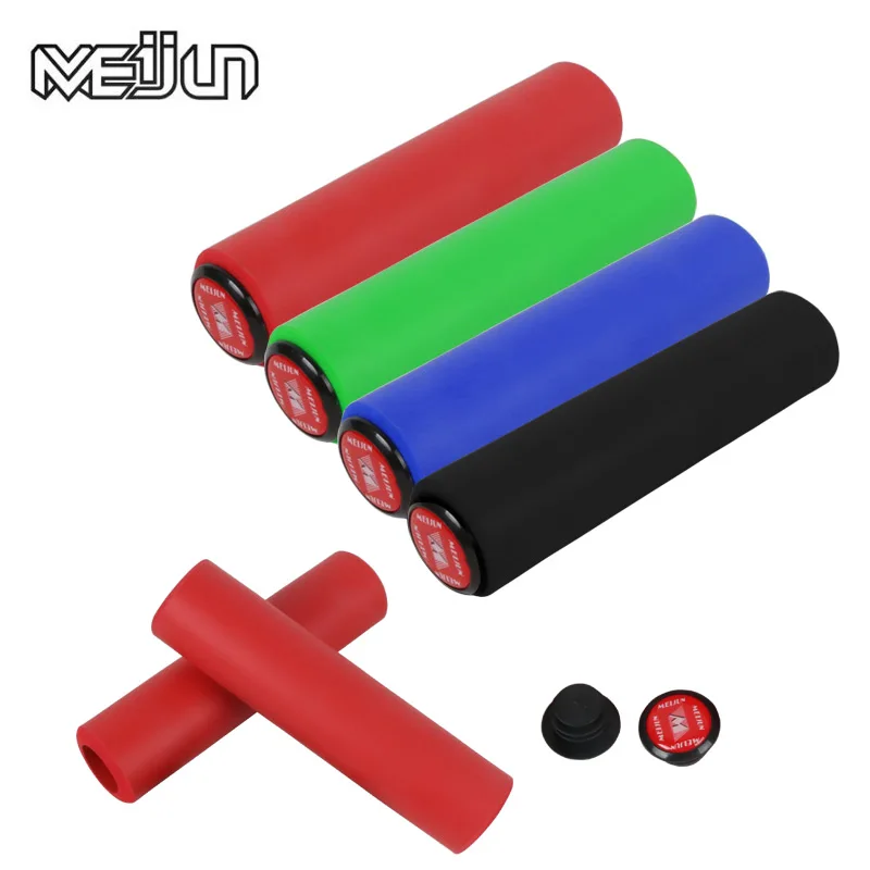 MEIJUN New Lightweight MTB Handlebar Silica Gel Grip Bicycle Mountain Bike Super Soft Antiskid Foam Silicone Sponge Grips