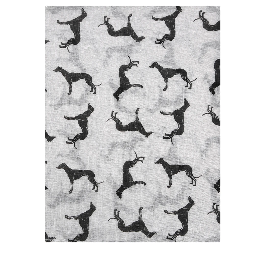 FOXMOTHER New Fashion Scarves Spring Summer Pink White Doberman Dog Animal Printed Scarf For Dog Lover Mom Gifts Dropshipping