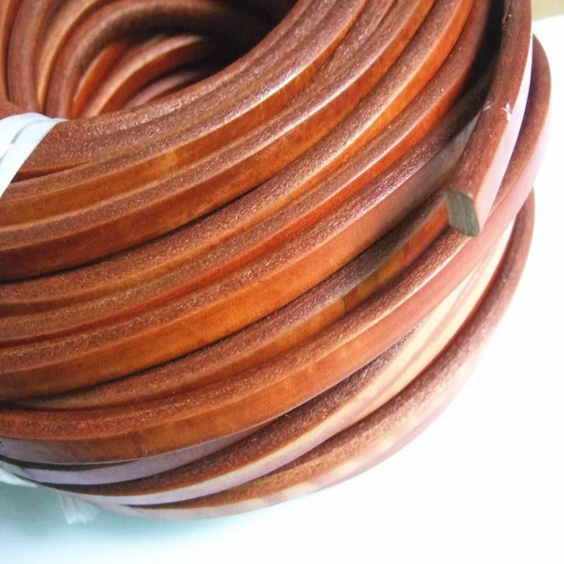 1Yard 10.0x6.0mm Licorice Leather Cord Camel Color Genuine cow leather licorice leather 10x6mm