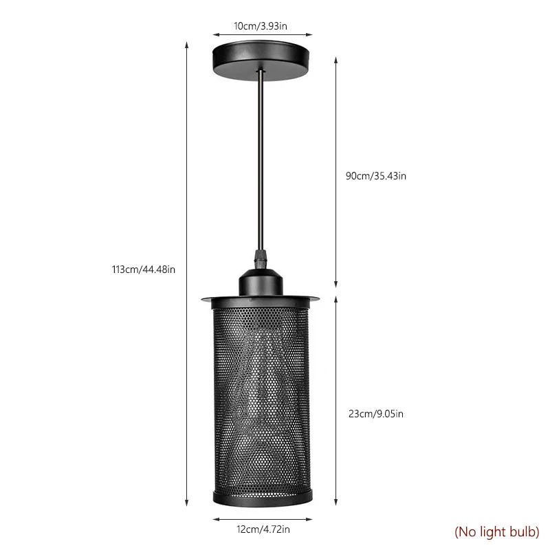 Phong Cách Retro E27 Bóng Đèn LED Mặt Dây Chuyền Đèn Lưới Kim Loại Thiết Kế Đầu Đơn Giá Treo Đèn Cho Nhà Cafe Khách Sạn Loft hành Lang