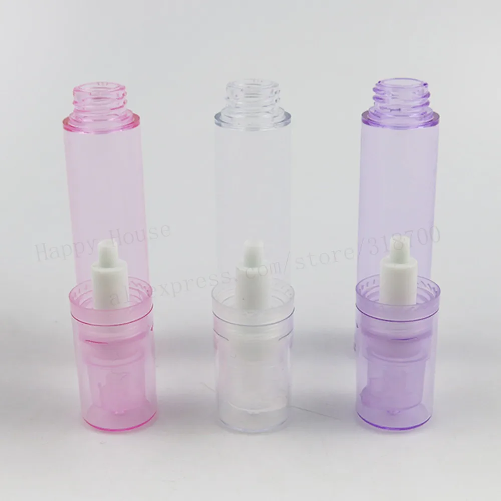 30 ชิ้น 10 มิลลิลิตรใสสีชมพูสีม่วงพลาสติกปั๊มโลชั่นสุญญากาศขวดรีฟิล 1/3OZ สุญญากาศอุปกรณ์อาบน้ำครีมทามือบนใบหน้าคอนเทนเนอร์