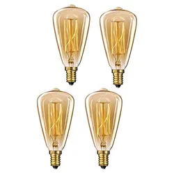 Bombilla Edison E14 ST48 regulable, lámpara incandescente Vintage, 40 W, blanco cálido, 220-240V, 4 unidades, 1 unidad