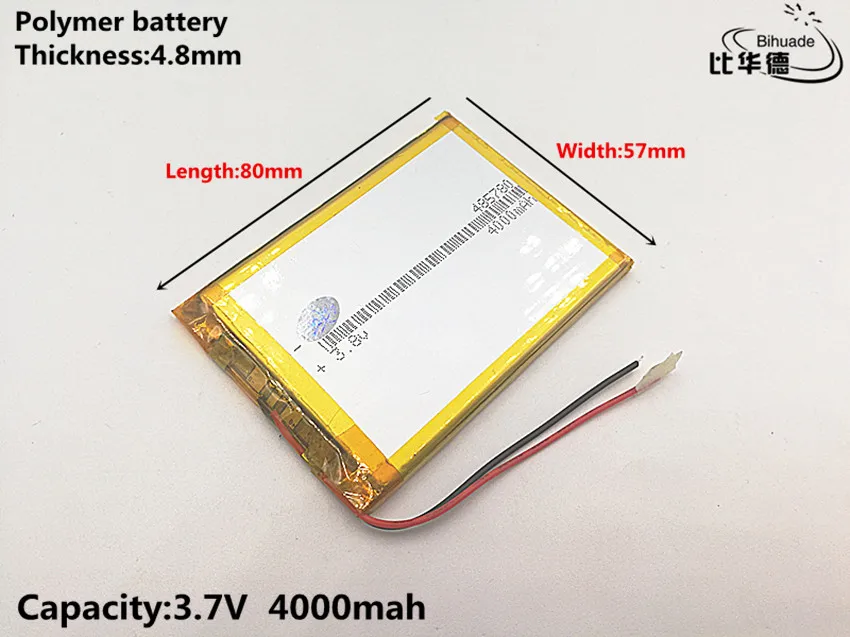 Good Qulity 3.7V,4000mAH,485780 Polymer lithium ion / Li-ion battery for TOY,POWER BANK,GPS,mp3,mp4,